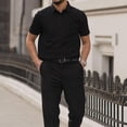 thumbnail image 5 of Breeze Capri Polo Shirt for Men Beer Belly Stiff Collar Waffle Shirts for Golf Business Casual 2026 Summer Quick Dry, 5 of 7