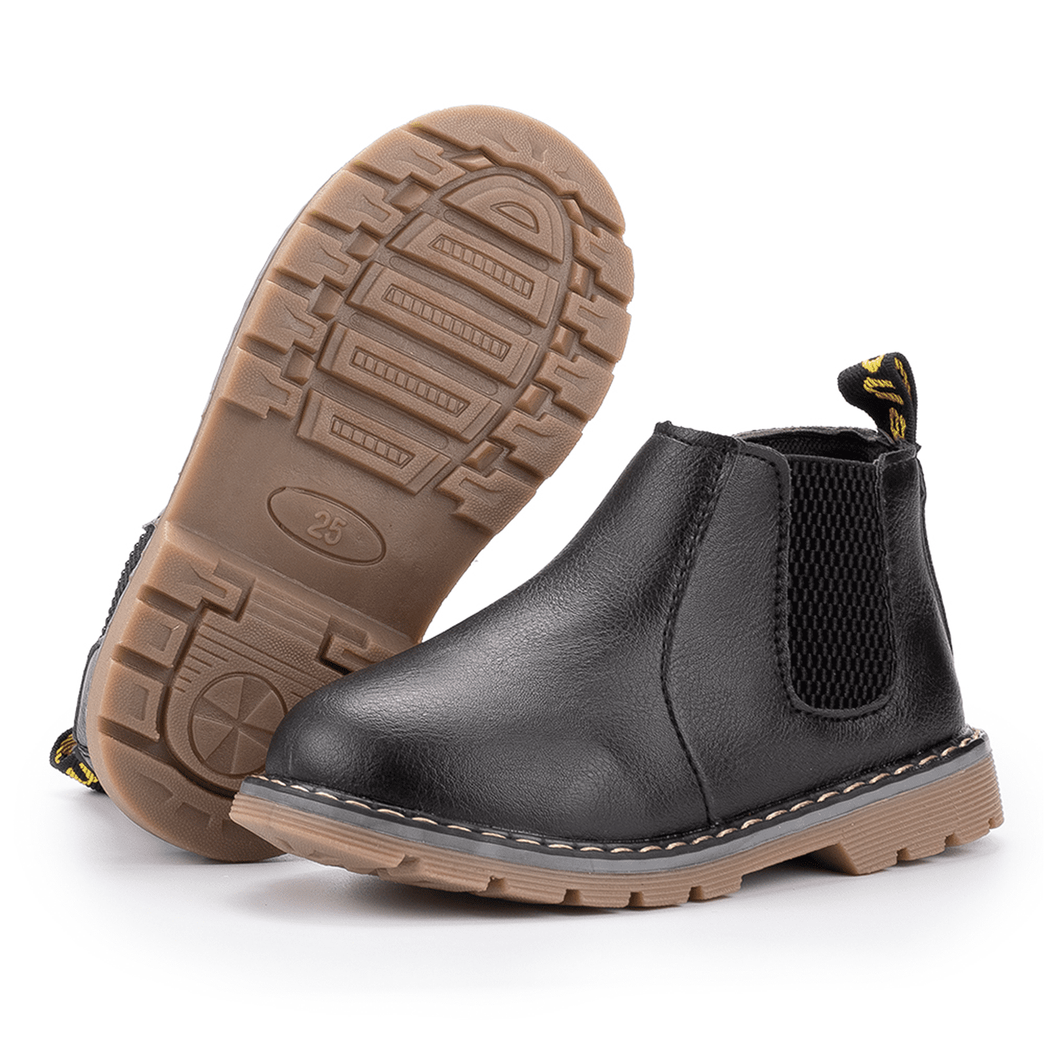 Shoes Childrens Kids Faux Leather Slip On Zip Up Casual Ankle Chelsea Boots