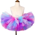 thumbnail image 3 of Falda tutú para niñas pequeñas, falda tutú de arcoíris esponjosa para niños, disfraz de fiesta de cumpleaños para niñas pequeñas, faldas de tul para niñas con forma de pastel, 3 of 5
