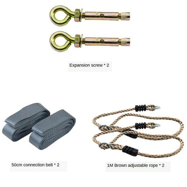 Juego de cuerda correa colgante para columpio resistente de 100 kg, accesorios de fijación para columpios para interiores y exteriores piezas Baoblaze Columpio Colgante Correa Cuerda