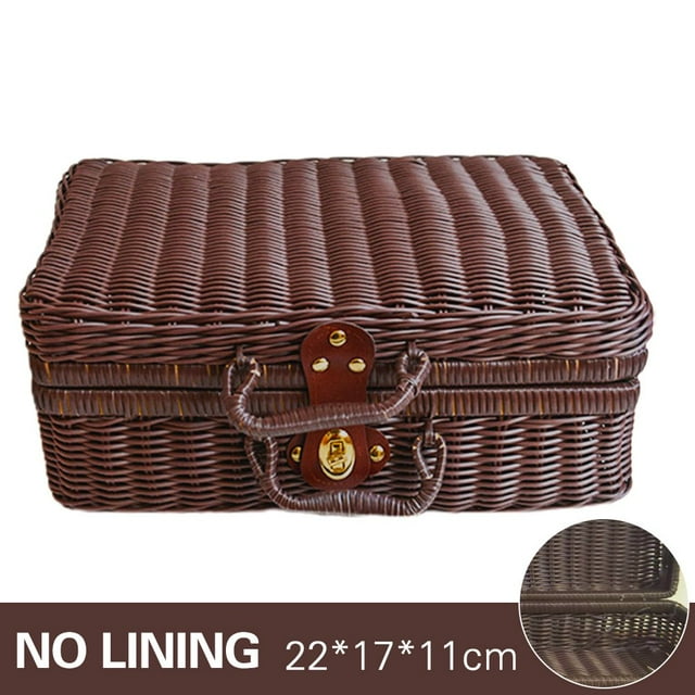 Picnic Basket Large Size Organizer Container Storage Basket With Lid