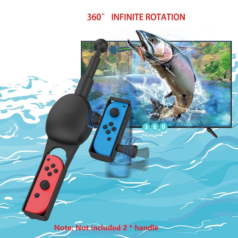 button for fishing poles NATEFEMIN Fishing Rod for Switch Joy-Con ABS Controller Game Accessory  Rotary Button Design Black New