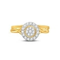 thumbnail image 2 of Diamond Princess 10kt Yellow Gold Round Diamond Cluster Bridal Wedding Ring Band Set 1/3 Cttw, 2 of 4