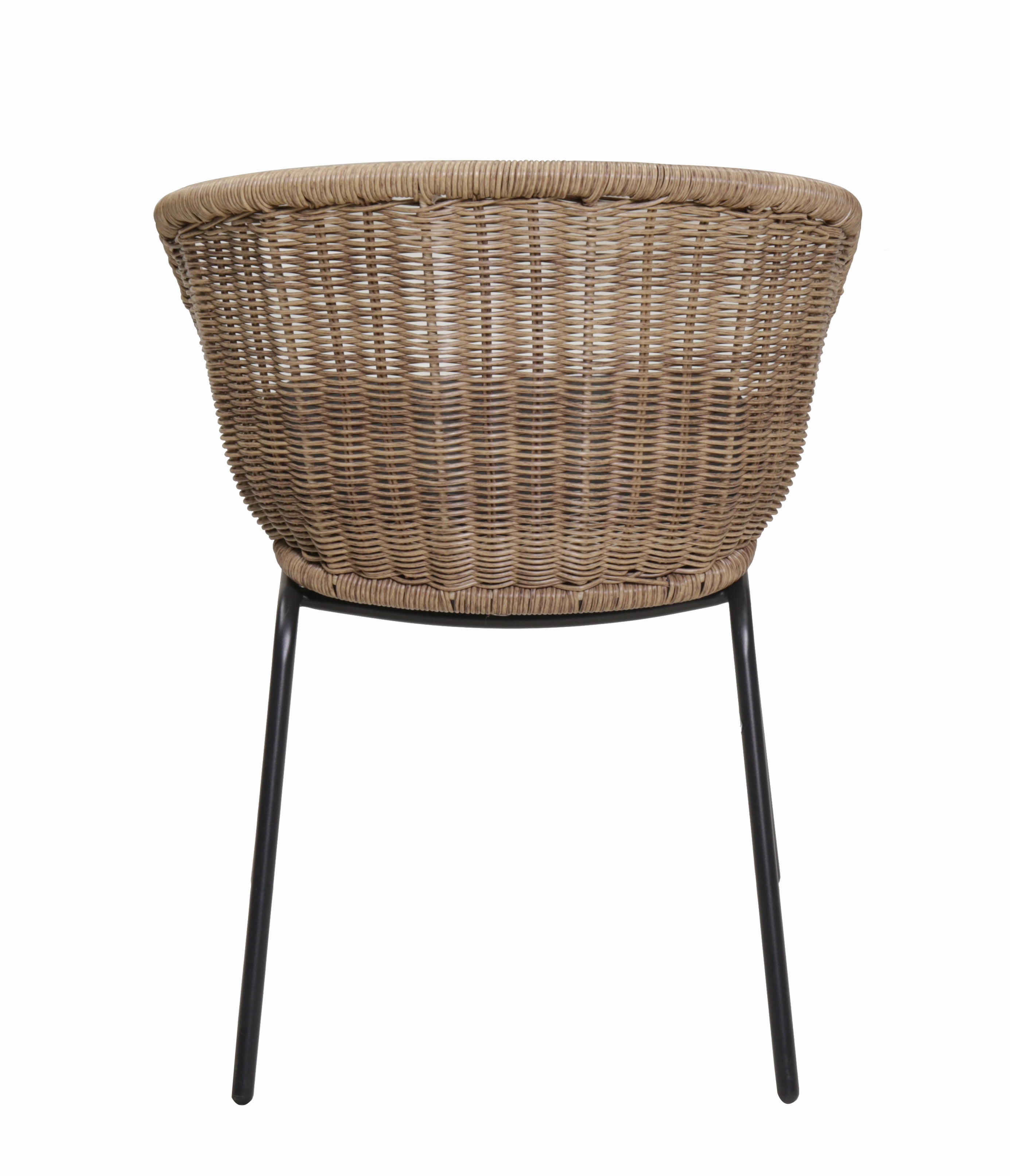 Outdoor Wicker Dining Chair, 2 Pack Weather Resistant Cushioned Chair for Patio Garden, Yellow