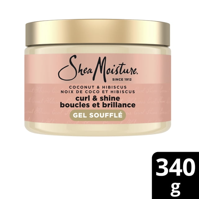 SheaMoisture Curling Gel Soufflé Leave-in Conditioner for thick, curly hair Coconut & Hibiscus moisturizes and defines curls 340g