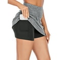thumbnail image 2 of FUTATA Women's Grey High Waist Sports Skirt Quick Dry Pocket Badminton Tennis Skirt Casual Gym, 2 of 6