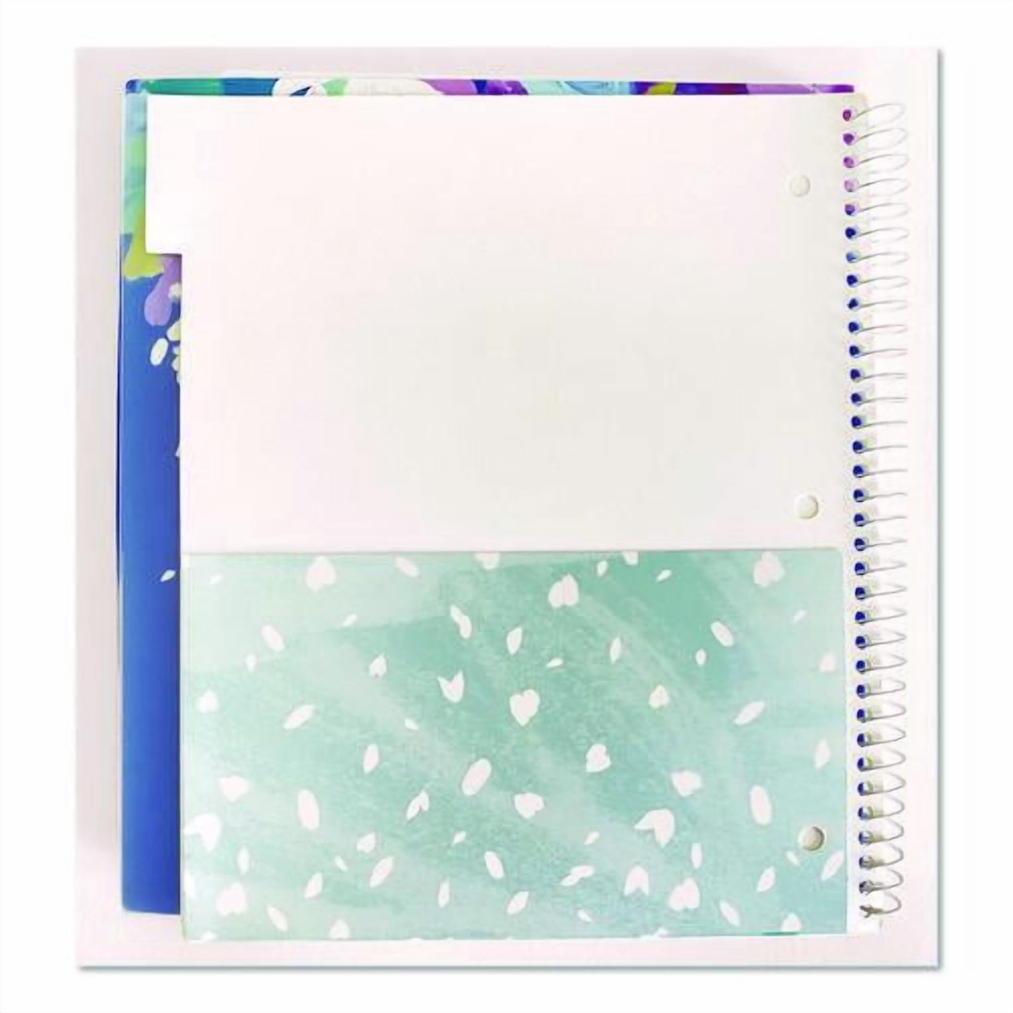 Silver Lining Five-Subject Spiral Notebook, Medium/College Rule, Randomly Assorted Cover Color/Desig | Bundle of 2