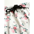 thumbnail image 4 of Quarantine Women's Floral Print Lounge Shorts With Elastic Waistband (Off-White, M), 4 of 4