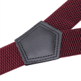 thumbnail image 3 of Buyless Fashion Heavy Duty Textured Suspenders for Men - 48" Adjustable Straps 1 1/2" - Y Shape - 5117-Burgundy, 3 of 6