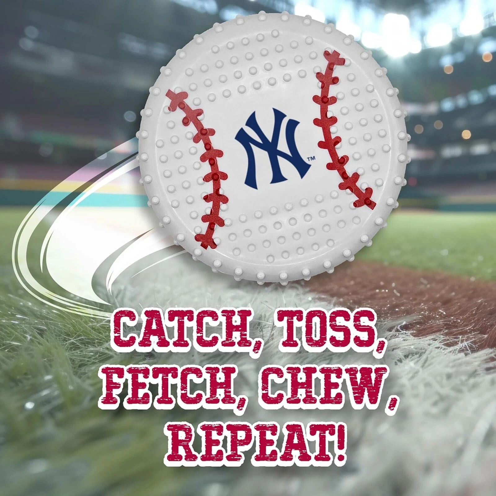 Pets First MLB Hard-Nylon Baseball Flavored Dog Chew Toys for Aggressive Chewers