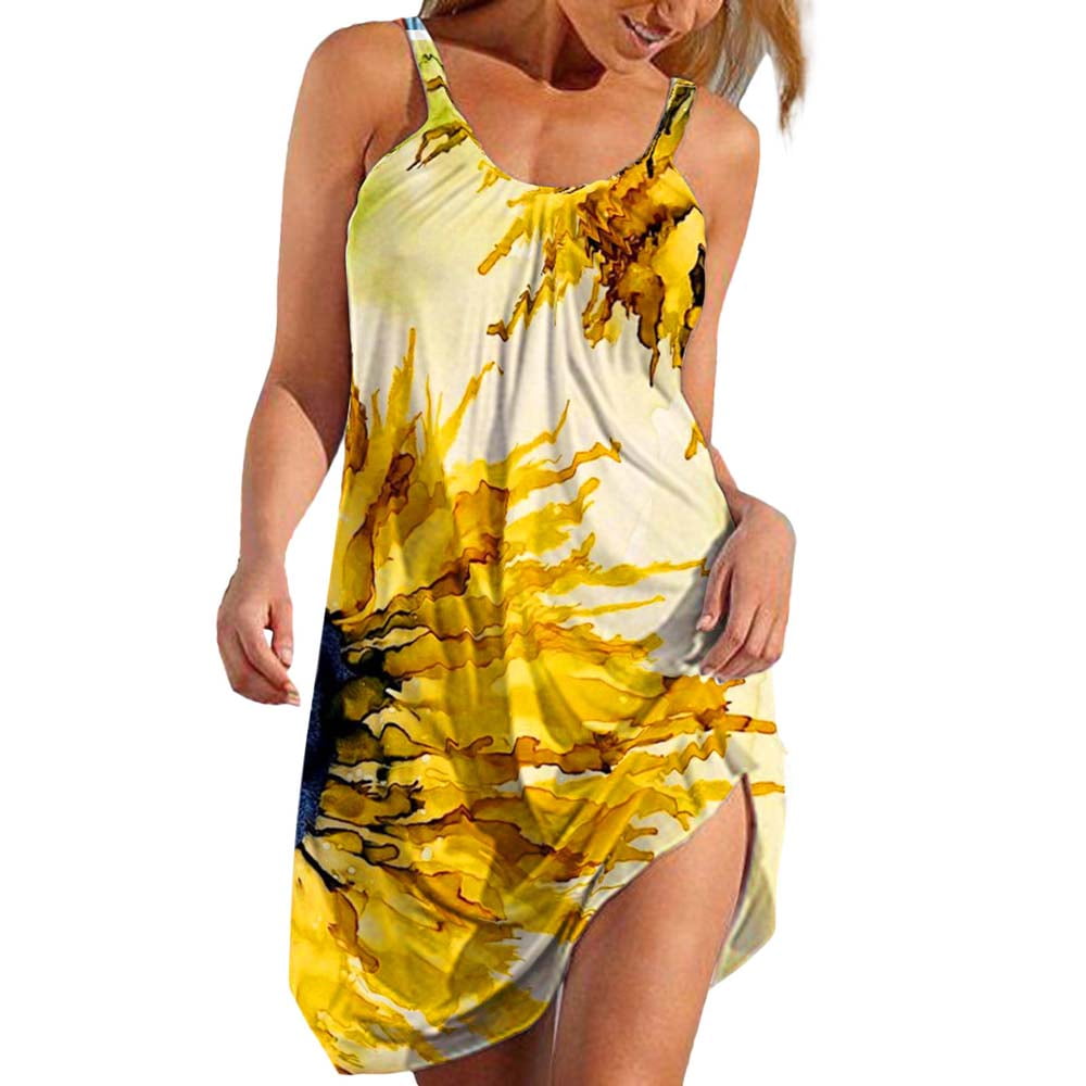 Akklian Summer Savings Clearance Women Casual Dresses Sleeveless Straps ...