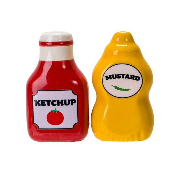 Pacific Trading Mustard & Ketchup Salt and Pepper Shaker Set