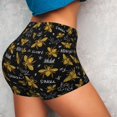 thumbnail image 4 of Lsque Hohey Bee Golden Embroidery Pattern High Waisted Biker Shorts for Women-Tummy Control Fitness Athletic Workout Running Yoga Gym Shorts,Moisture-Wicking-XX-Large, 4 of 9