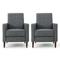 GDF Studio Marston Mid Century Modern Fabric Recliner, Set of 2, Grey