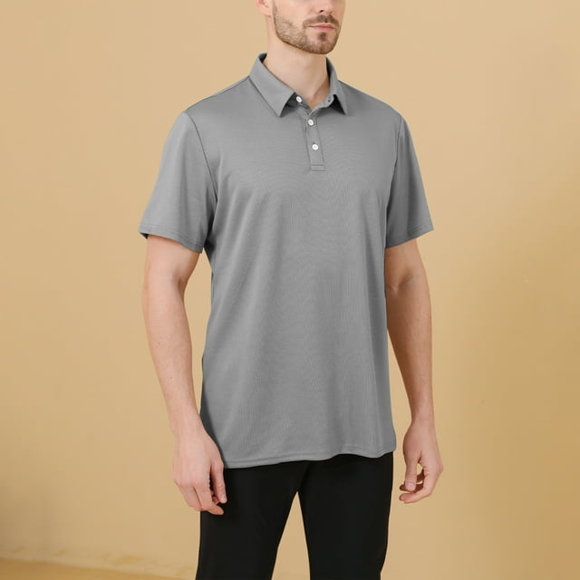 pstuiky camisetas para hombre, Blusa/camisa informal de verano para hombre, de color liso, de manga corta y cuello doblado camisas casuales para hombre l