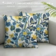 thumbnail image 3 of Nawypu  Zippered Pillow Covers Pillowcases Floral Jacquard Print Blue Yellow hues Decorative Throw Pillow Cover,Pillow Cases Cushion Cover for Home Sofa Bedding Bed Car Seats Decor, 3 of 5