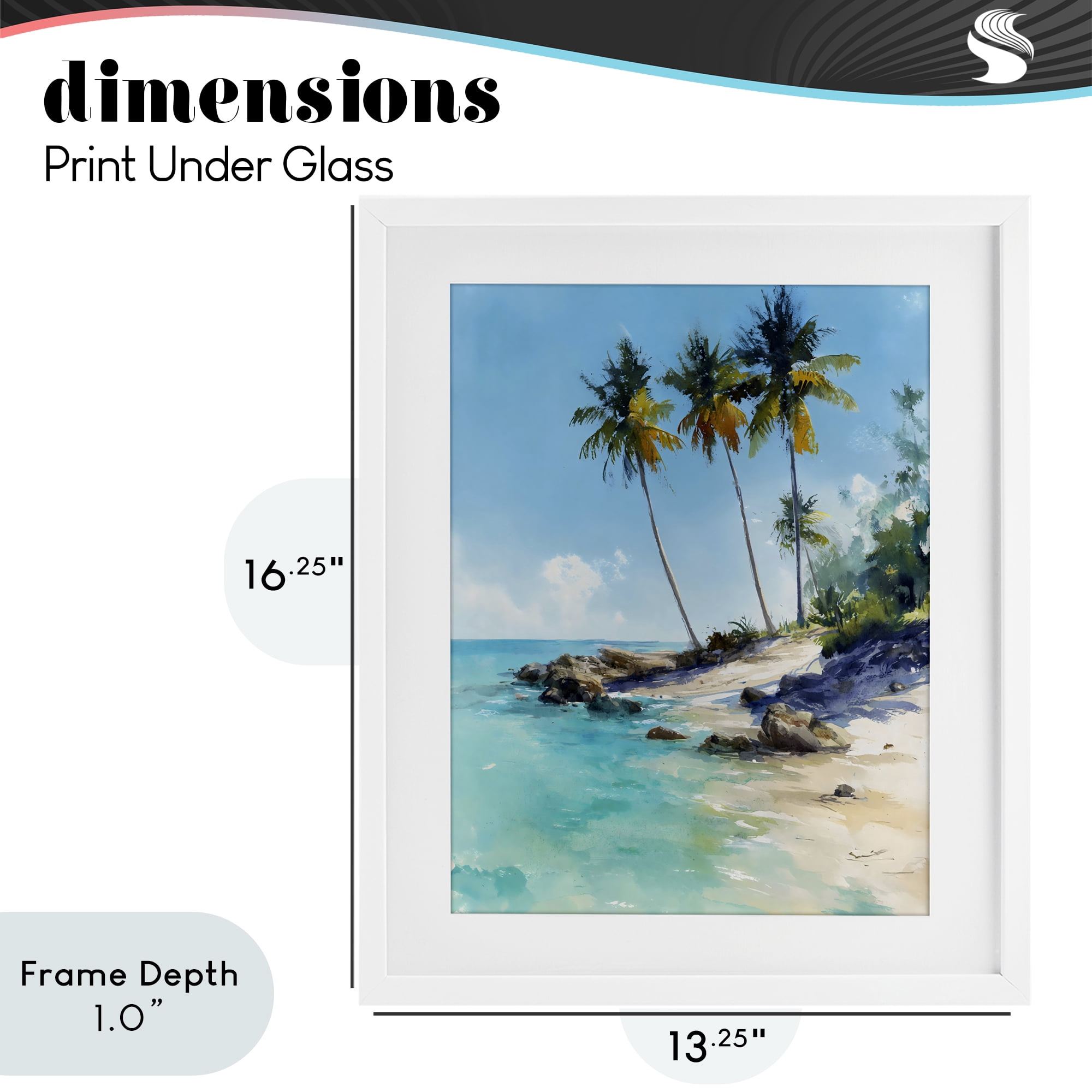 Stupell Industries Rocky Tropical Shore White Framed Print Under Glass, design by Franklyn Gregory