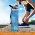 thumbnail image 6 of Blue Fern Print 1000ml Tritan Sport Bottle Straw LeakProof Food-Grade Portable Wide Handle, 6 of 7