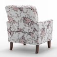 thumbnail image 2 of Sillón de mezcla de poliéster con patrones, marco de madera de abedul sólido con piernas cónicas marrones, silla de acento acolchada de espuma con detalle de adorno para la oficina de la sala de estar, 2 of 5