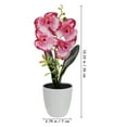 thumbnail image 6 of Bonsai Plant Artificial Potted Fake Flowers Flower Ornament Faux Simulation Orchid Plants Mini Decor Silk Adornment, 6 of 8