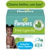 Pampers Free & Gentle Baby Wipes, 8-Pack 624 Wipes (Select for More Options), White