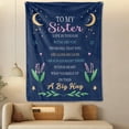 thumbnail image 4 of Sisters Best Friends Encouragement Wishes Everlasting Bond Blue Theme Fleece Blanket Sofa Bed Travel Camping Polyester Throw Shipped From USA Soft Warm Comfortable Flannel Blanket Gift, 4 of 9