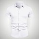 thumbnail image 1 of pstuiky Camisas de manga corta para hombre, Camisa informal de negocios de color liso con solapa y botones de manga corta para hombre camisas casuales para hombre s, 1 of 6