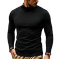 thumbnail image 2 of LNZGNM Men's Base Layer Tops Long Sleeve Mock Neck Slim Fit Thermal Cozy Everyday Shirt Cool Weather Comfort,Black(XL), 2 of 6
