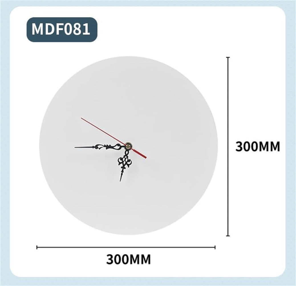 3Pcs Sublimation Blank 11.8" Round Sublimation Wall Clocks Silent Battery Decorative Wall Clock