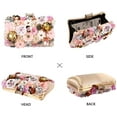 thumbnail image 6 of WOVTE Colorful Floral Clutch Handbags for Women Formal Beaded Bridal Wedding Purse Prom Cocktail Party Evening Bags with Two Removable Chains, Champagne, 6 of 8
