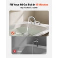 thumbnail image 2 of VEVOR Roman Tub Faucet, 3 Hole Waterfall Bathtub Faucet, Gooseneck Bath Tubs Faucets Set with 2 Handles, Deck Mount Bath Tub Faucets Set for Pet Washing, Adult Bathing, Silver, High Arc Spout, 2 of 9