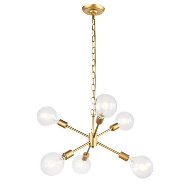 Living District LD5034D16BR Nolan 6 Light Brass Ceiling Pendant