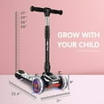 thumbnail image 4 of LOL-FUN Trottinette pour Enfants de 3 à 5 Ans Garçon Fille avec 3 Roues, Trottinette Pliable Extra-Grand pour Enfants de 6 à 12 Ans Tout-Petit avec 4 Hauteurs Réglables et Inclinaison, 4 of 7