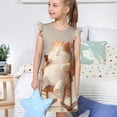 thumbnail image 4 of Vsdgher Chat Relaxant avec Thé pour Filles Chemises de Nuit Manches Courtes à Volants Robe de Nuit Pyjama pour Fête Pyjama-Moyen, 4 of 6