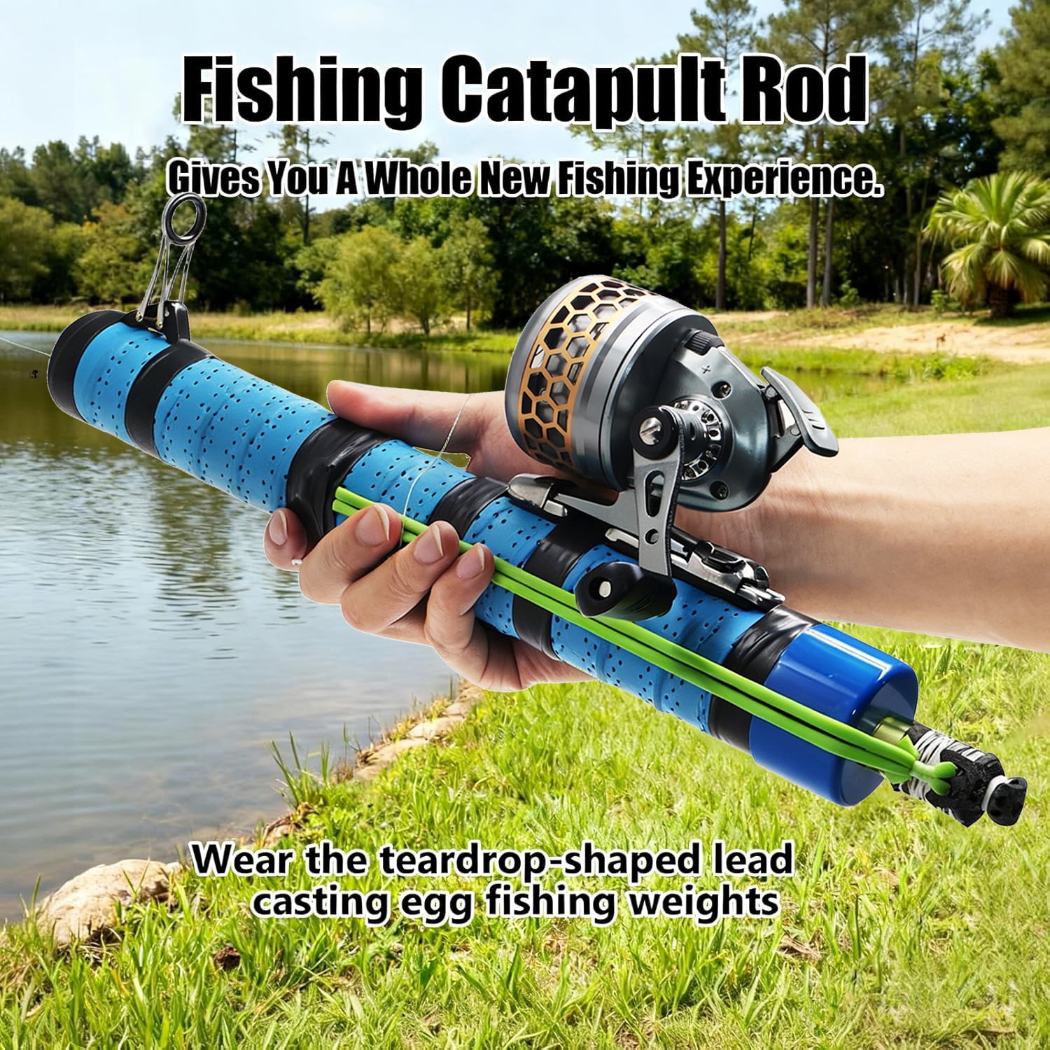 Fishing Catapult Rod Portable Lure Tools Slingshot Fishing Reel Professional Pole Shooting Hunting