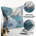 thumbnail image 5 of Vintage Flowers Pillow Covers 20x20 Inch Set of 2 Teal Blue Black Floral Leaves Decorative Square Throw Pillows For Couch Rustic Square Pillow Cases Home Decor For Living Room Sofa Porch Outdoor, 5 of 6