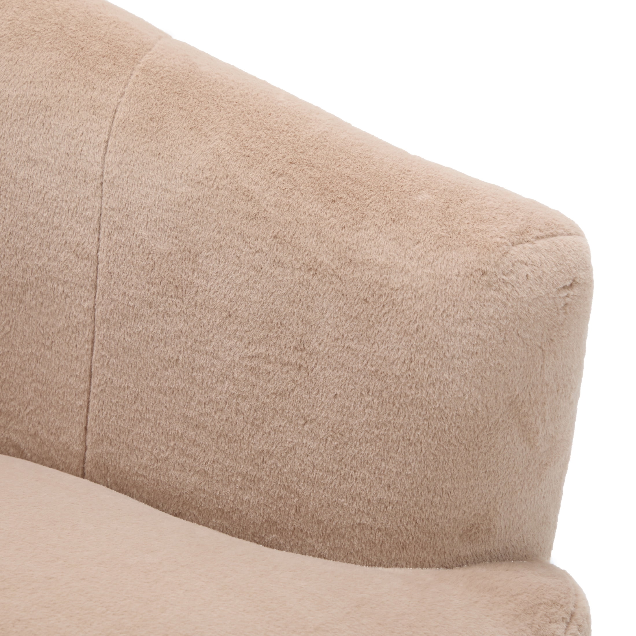 Christopher Knight Home 35.43" Plush Swivel Club Chair, 360° Barrel Accent Chair, Blush Brown