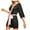 Black, variant on Clearance Sale 2025 Intimates Women Silk Long Sleeve Satin Pajamas Sleepwear Robe With Belt Bathrobe