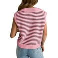 thumbnail image 2 of V Neck Cap Sleeve Tops Sleeveless Women Spring Sweater Vest, 2 of 5