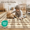 thumbnail image 4 of ODIKA Farmhouse Plaid Vintage Border Retro Panel Motif Plank Frame Door Flowing Foldable Easy Care for Master Suite, California King, Under Bed, 4 of 7