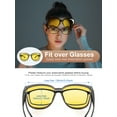 thumbnail image 4 of TINHAO Night Vision Driving Glasses Fit Over Eyeglasses for Men Women, Square Polarized Nighttime Glasses Yellow Lens, 4 of 8