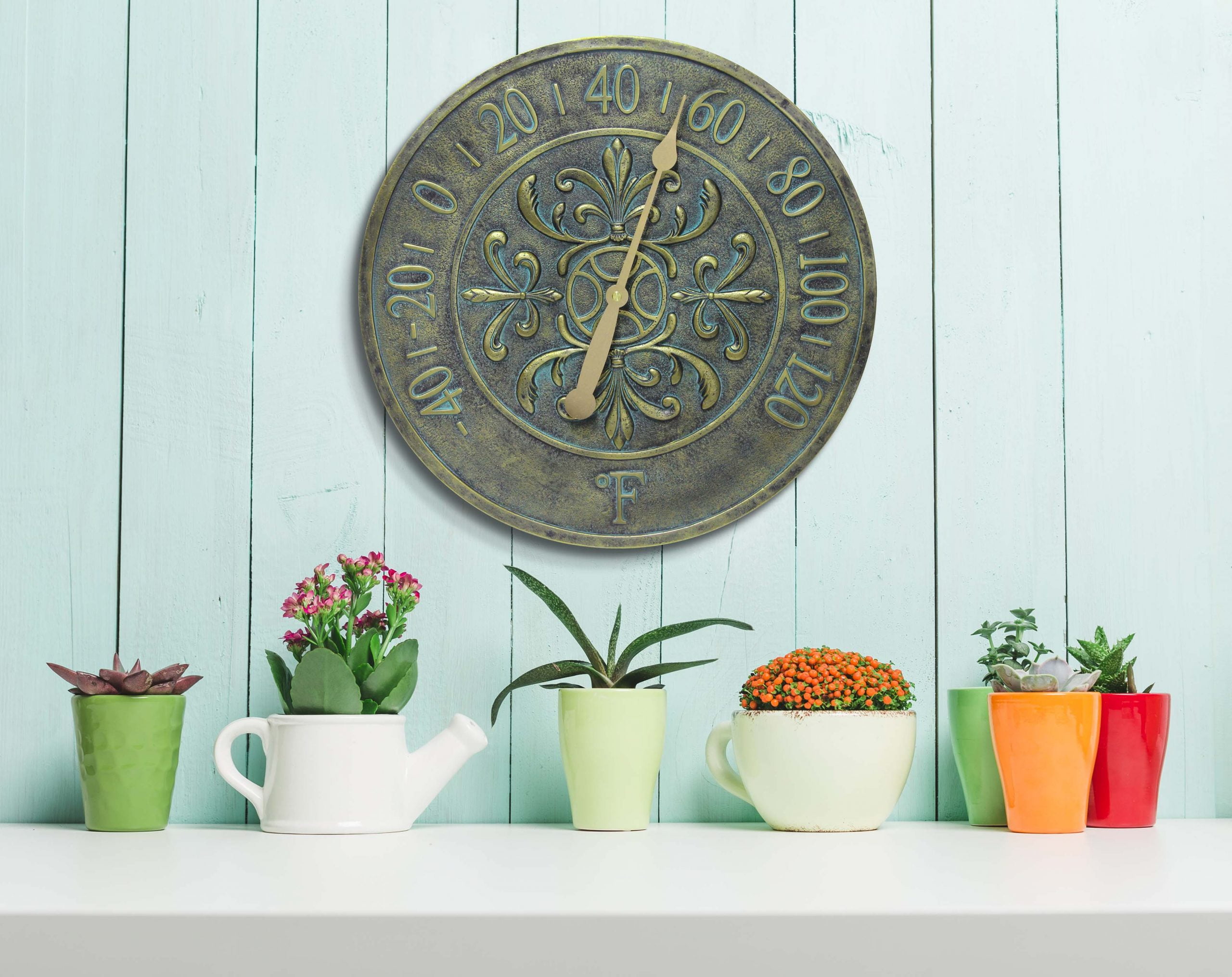 Infinity Instruments Blanc Fleur Aged Bronze Outdoor Thermometer