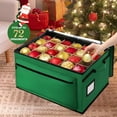 thumbnail image 4 of Ayieyill Premium Christmas Ornament Storage Container - Holds Up to 72-4” Ornaments Durable 600D Fabric - Adjustable Dividers - 3 Individual Trays - Green, 4 of 8