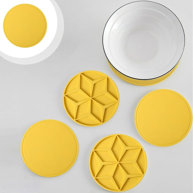 Qaailabf Napperon Rond en Gel de Silice de Qualité Alimentaire Épais contre les Brûlures Tapis de Pot Tapis de Tasse Multifonction Tapis d'Isolation Thermique Tapis de Bol Tapis de Table Égouttoir pour Vaisselle