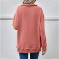 thumbnail image 4 of Women's Long Sleeve Sweatshirt No-Cap V-Neck Solid Color Outfits Basic Fall Clothes Casual Fashion Winter Clothing, 4 of 4