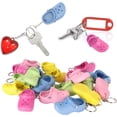 thumbnail image 2 of WYJ 20pcs Mini Shoe Keychain, 5 Colors Hole Shoes Key Chains Flexible Silicone Reusable Cute Trendy Portable Small Hole Pendant Accessories for Women Men Girl Boy Keys Bag DIY Gifts-0614, 2 of 6