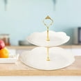 thumbnail image 3 of Soporte para pasteles de 2 niveles Sunnimix Redondo Dorado, 3 of 8