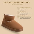 thumbnail image 4 of bebe Women's Winter Ankle Boots – Cozy Faux Fur Lined Slip-On Booties, Warm Suede-Style Winter Boots, 4 of 10