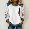 thumbnail image 2 of Women's Christian Shirts Jesus Cross Graphic Printed Faith Sweatshirt Oversize 4th of July Patriotic Tops Casual Crewneck Pullover, 2 of 4
