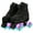 Upgrade Black + Flashing Wheel, variant on YYW Teen Roller Skate with Light-up-Wheel, Quad Skate for Adult, Pink(Women 7.5/Men 6)